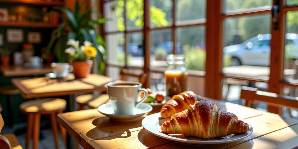 Gemütliches Café mit Frühstücksgerichten